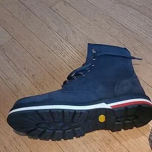 Moncler | Shoes | Moncler Leather Dark Blue Boots Size 43  display picture 1